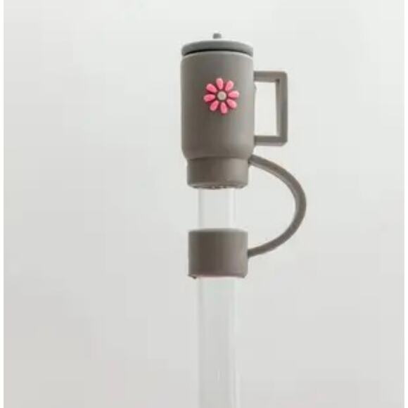 Grey and Pink Miniature Tumbler Straw Cover - Picture 2 of 2